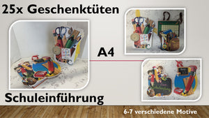 Geschenktüten A4; Schuleinführung Premium (25 Stück)