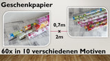 Geschenkpapier Blumen (60 Stück)