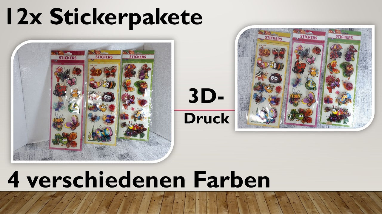Sticker Tiere 3D (12 Stück) – GeschenkeCrew4u Anding&Führer GbR