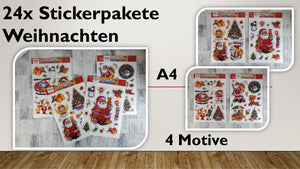 Sticker A4 Weihnachten (24 Stück)