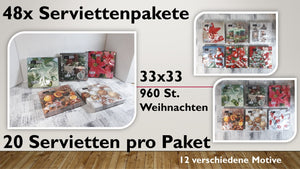 Serviettenbox Weihnachten groß (48 Stück)