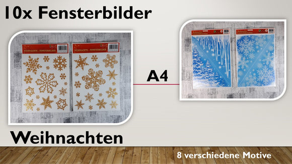Fensterbilder A4 Weihnachten (10 Stück)