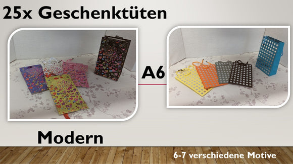 Geschenktüten A6; Modern (25 Stück)