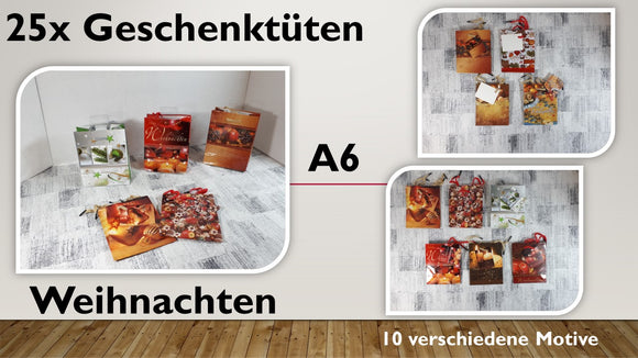 Geschenktüten A6; Weihnachten (25 Stück)