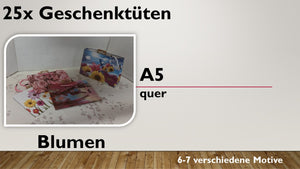 Geschenktüten A5 quer; Blume (25 Stück)