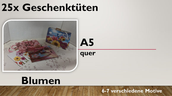 Geschenktüten A5 quer; Blume (25 Stück)