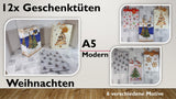Geschenktüten A5; Weihnachten (12 Stück)