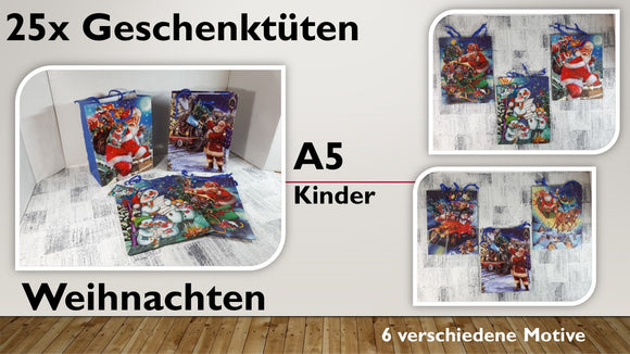 Geschenktüten A5; Weihnachten (25 Stück)
