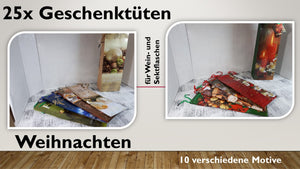 Geschenktüten Flasche; Weihnachten (25 Stück)