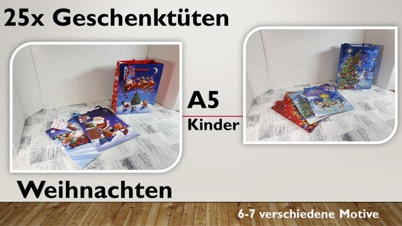 Geschenktüten A5; Weihnachten (25 Stück)