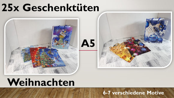 Geschenktüten A5; Weihnachten (25 Stück)
