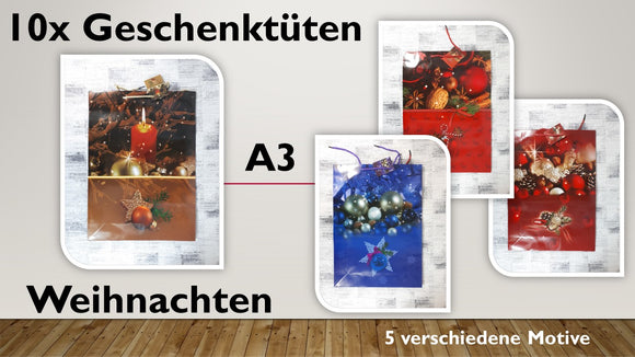 Geschenktüten A3; Weihnachten (10 Stück)