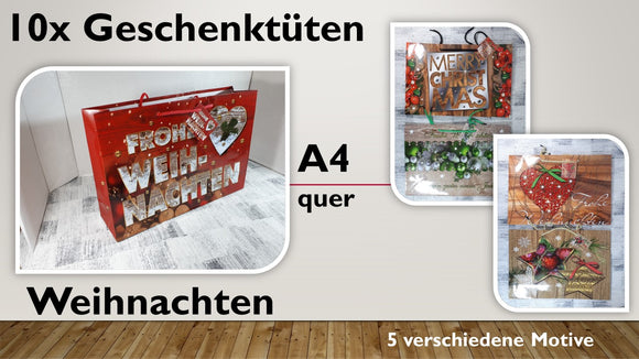 Geschenktüten A4; Weihnachten (10 Stück)
