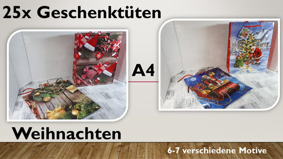 Geschenktüten A4; Weihnachten (25 Stück)