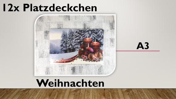 Platzdeckchen A3 Weihnachten (12 Stück)