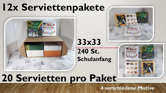 Serviettenbox Schulanfang groß (12 Stück)