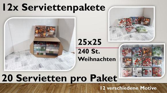 Serviettenbox Weihnachten klein (12 Stück)