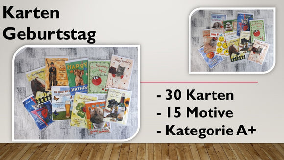 Karten (A+); Geburtstag (30 Stück)