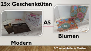 Geschenktüten A5; Modern (25 Stück) Premium