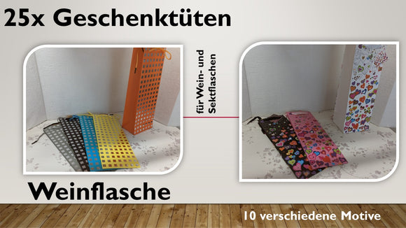 Geschenktüten Flasche; Modern (25 Stück)
