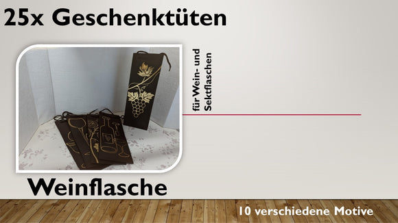 Geschenktüten Flasche; Modern (25 Stück)