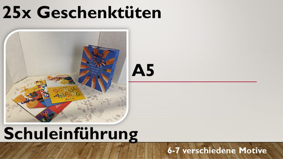 Geschenktüten A5; Schuleinführung (25 Stück)
