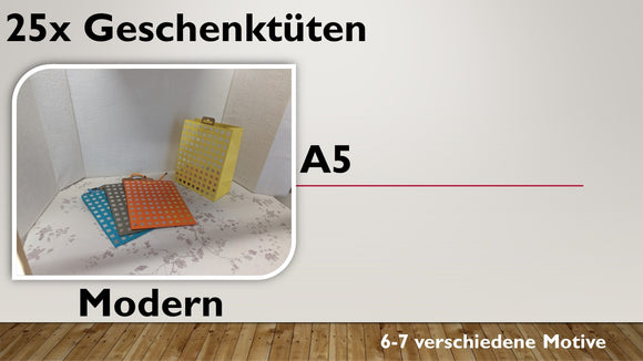 Geschenktüten A5; Modern (25 Stück)
