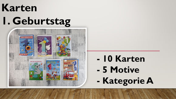 Karten (A); 1. Geburtstag (10 Stück)