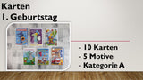Karten (A); 1. Geburtstag (10 Stück)
