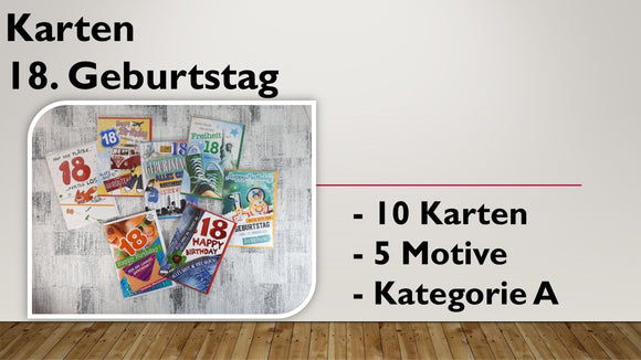 Karten (A); 18. Geburtstag (10 Stück)