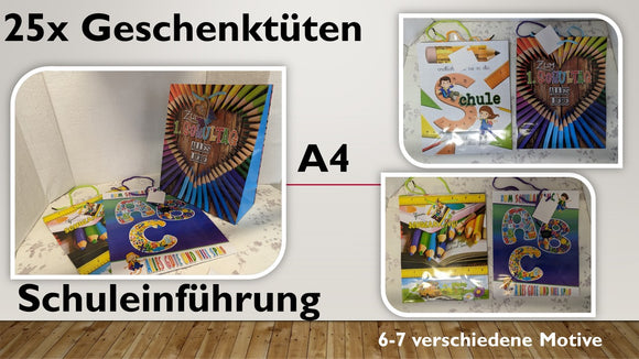 Geschenktüte A4 Schuleinführung (25 Stück)