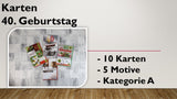 Karten (A); 40. Geburtstag (10 Stück)