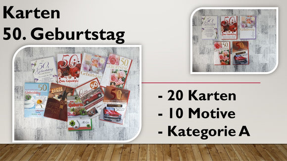 Karten (A); 50. Geburtstag (20 Stück)