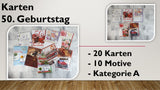 Karten (A); 50. Geburtstag (20 Stück)