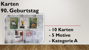 Karten (A); 90. Geburtstag (10 Stück)