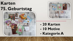 Karten (A); 75. Geburtstag (20 Stück)