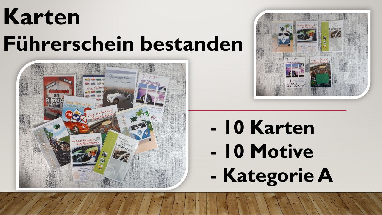 Karten (A); Führerschein bestanden (10 Stück) – GeschenkeCrew4u  Anding&Führer GbR