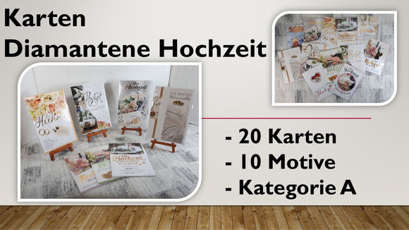 Karten (A); Diamantene Hochzeit (20 Stück)