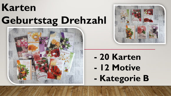 Karten (B); Geburtstag (20 Stück)