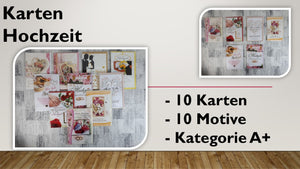 Karten (A+); Hochzeit (10 Stück)