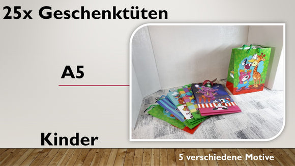 Geschenktüten A5; Kinder (25 Stück)