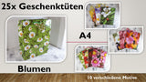 Geschenktüten A4; Blumen (25 Stück)