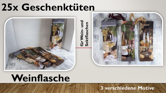 Geschenktüten Flasche; Weinflasche 1 (25 Stück)