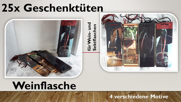 Geschenktüten Flasche; Weinflasche 2 (25 Stück)
