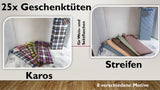 Geschenktüten Flasche; Karos + Streifen (25 Stück)