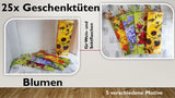 Geschenktüten Flasche; Blumen (25 Stück)